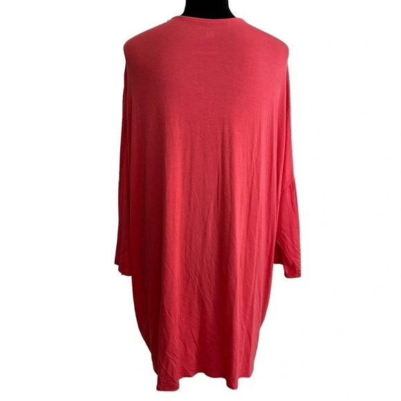 NWT Lane Bryant Size 22/24 Coral Open Front Cardigan Short Sleeve Spring Stretch - Picture 2 of 6